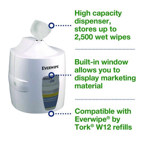 Image of Tork® 192851 Centerfeed Wet Wipe Dispenser, 10.04 x 10.73 x 13.18, White