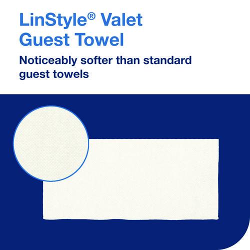 Image of Tork® 716001 LinStyle Valet Guest Towel, 1-Ply, 11.5 x 17, White, 100/Pack, 5 Packs/Carton