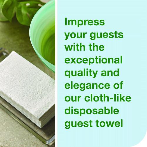 Image of Tork® 716001 LinStyle Valet Guest Towel, 1-Ply, 11.5 x 17, White, 100/Pack, 5 Packs/Carton