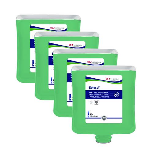 Image of SC Johnson Professional® HAB2LT Estesol Hand, Hair and Body Cleaner Manual Cartridge, Rainforest Scent, 2 L, 4/Carton
