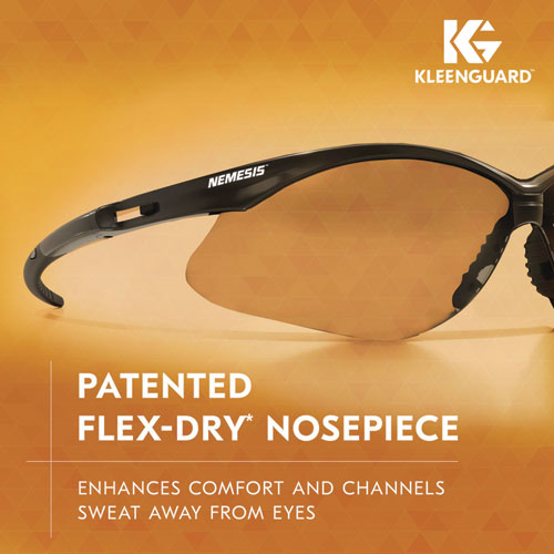 Image of KleenGuard 25685 Nemesis Safety Glasses, Black Half Frame, Clear Dual I/O Lens