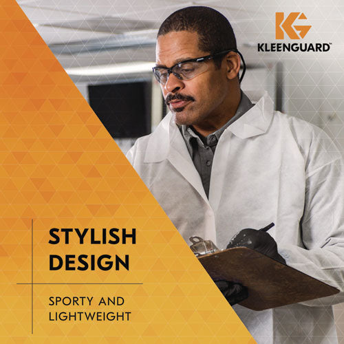 Image of KleenGuard 25685 Nemesis Safety Glasses, Black Half Frame, Clear Dual I/O Lens