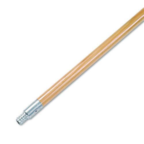 Image of Boardwalk® BWK136 Metal Tip Threaded Hardwood Broom Handle, 0.94" dia x 60", Natural