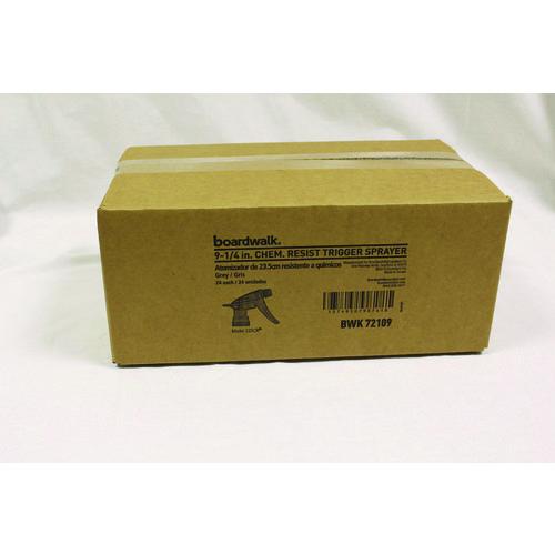 Image of Boardwalk® 511302 Chemical-Resistant Trigger Sprayer 320CR, Fits 32 oz Bottles, 9.5" Tube, Gray, 24/Carton