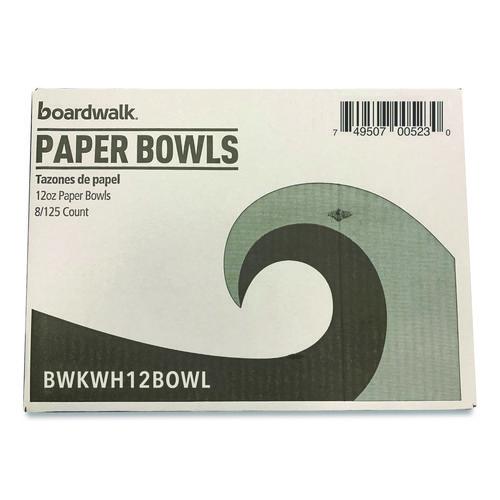 Image of Boardwalk® CB12B1008125A Paper Dinnerware, Bowl, 12 oz, White, 1,000/Carton