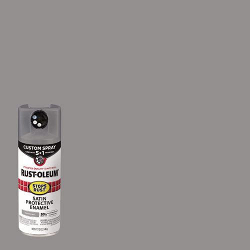 Image of Rust-Oleum® 376872 Stops Rust 5-in-1 Spray Paint, Satin Coastal Gray, 12 oz Aerosol Can