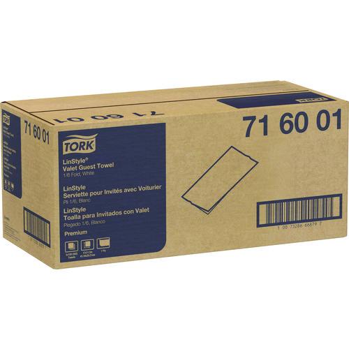 Image of Tork® 716001 LinStyle Valet Guest Towel, 1-Ply, 11.5 x 17, White, 100/Pack, 5 Packs/Carton