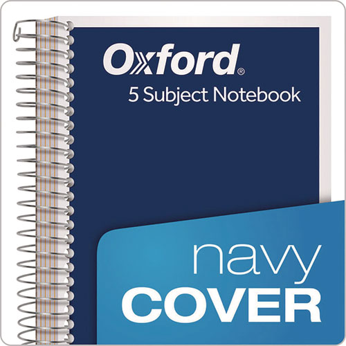 Image of TOPS 63859 Wirebound Five-Subject Notebook, Wide/Legal Rule, Navy Cover, (175) 9.5 x 6 Sheets