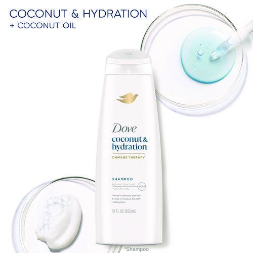 Image of Dove® 69795721 Coconut Shampoo, 12 oz Bottle, 6/Carton