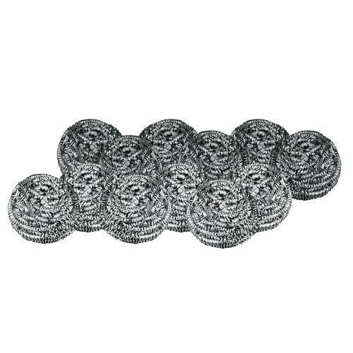 Image of Boardwalk® 83LGI Stainless Steel Scrubber, Medium Size, Steel Gray, 72/carton