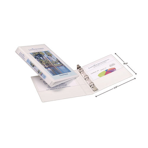 Image of Avery® 27726 Mini Size Durable View Binder With Round Rings, 3 Rings, 0.5" Capacity, 8.5 X 5.5, White