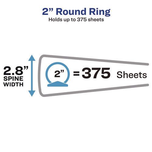 Image of Avery® 27554 Mini Size Durable Non-View Binder With Round Rings, 3 Rings, 2" Capacity, 8.5 X 5.5, Black