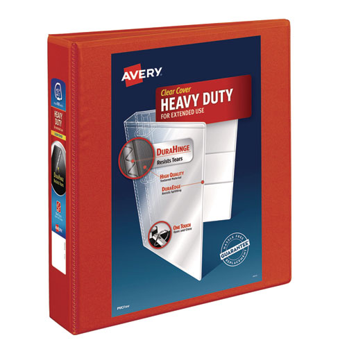 Image of Avery® 79171 Heavy-Duty View Binder With Durahinge And One Touch Ezd Rings, 3 Rings, 1.5" Capacity, 11 X 8.5, Red