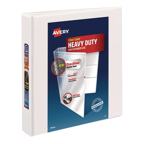 Image of Avery® 79195 Heavy-Duty View Binder With Durahinge And One Touch Ezd Rings, 3 Rings, 1.5" Capacity, 11 X 8.5, White