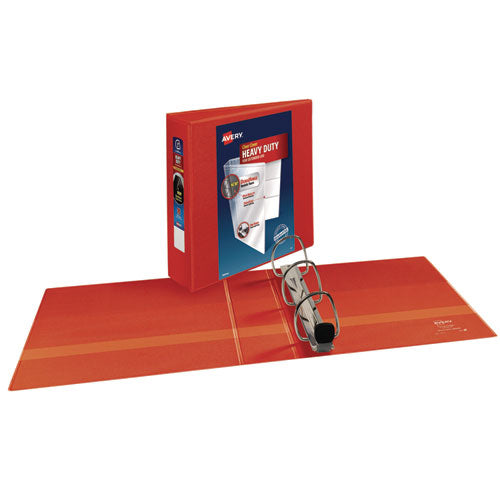 Image of Avery® 79325 Heavy-Duty View Binder With Durahinge And Locking One Touch Ezd Rings, 3 Rings, 3" Capacity, 11 X 8.5, Red