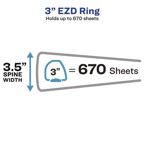 Image of Avery® 79325 Heavy-Duty View Binder With Durahinge And Locking One Touch Ezd Rings, 3 Rings, 3" Capacity, 11 X 8.5, Red