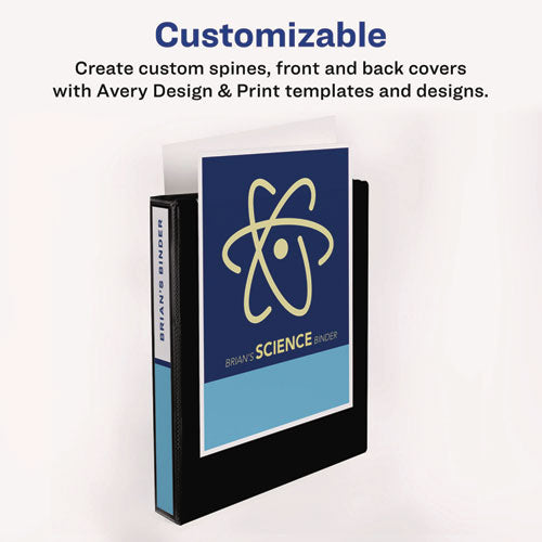 Image of Avery® 79805 Heavy-Duty View Binder With Durahinge And One Touch Ezd Rings, 3 Rings, 1.5" Capacity, 11 X 8.5, Navy Blue