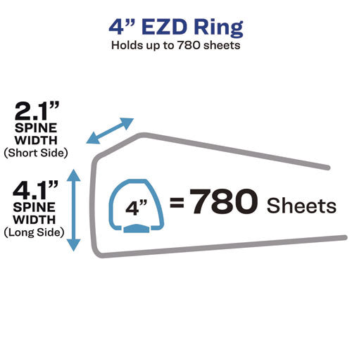 Image of Avery® 79884 Heavy-Duty Non-View Binder With Durahinge And Locking One Touch Ezd Rings, 3 Rings, 4" Capacity, 11 X 8.5, Blue