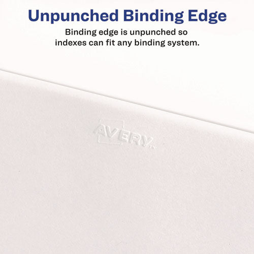 Image of Avery® 11917 Preprinted Legal Exhibit Side Tab Index Dividers, Avery Style, 10-Tab, 7, 11 X 8.5, White, 25/pack