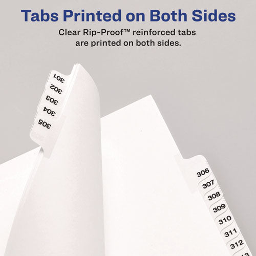 Image of Avery® 11917 Preprinted Legal Exhibit Side Tab Index Dividers, Avery Style, 10-Tab, 7, 11 X 8.5, White, 25/pack