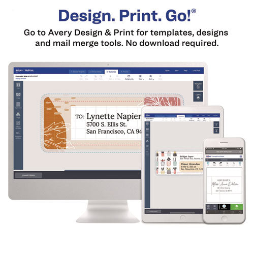 Image of Avery® 04014 Dot Matrix Printer Mailing Labels, Pin-Fed Printers, 1.44 X 4, White, 5,000/box