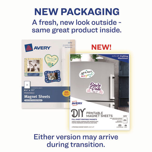 Image of Avery® 03270 Printable Magnet Sheets, 8.5 X 11, White, 5/pack