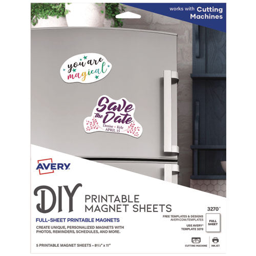Image of Avery® 03270 Printable Magnet Sheets, 8.5 X 11, White, 5/pack