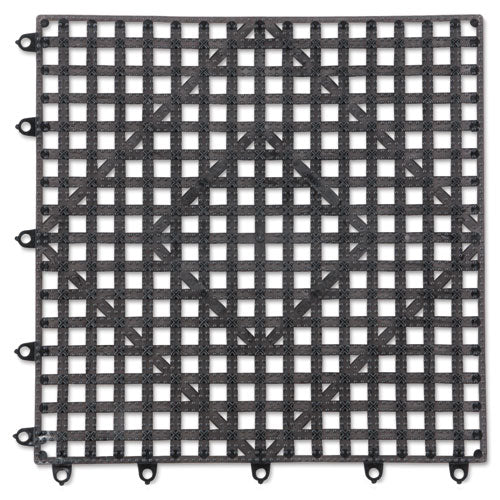 Image of San Jamar® VM5280BK Versa-Mat Bar-Shelf Liner, Plastic, 12w X 12d X 0.25h, Black, 24/carton