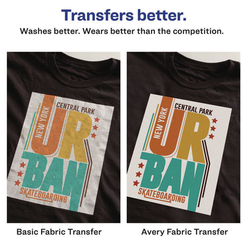Image of Avery® 03279 Fabric Transfers for Dark-Colored Fabrics, 8.5 x 11, White, 5/Pack