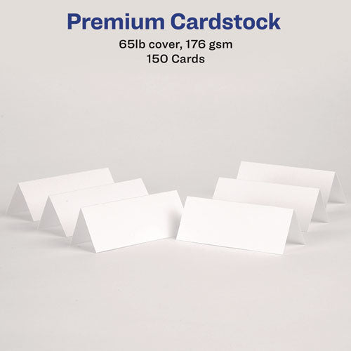 Image of AveryÂ® Small Textured Tent Cards, White, 3.75 x 1.44, 6 Cards/Sheet, 25 Sheets/Pack