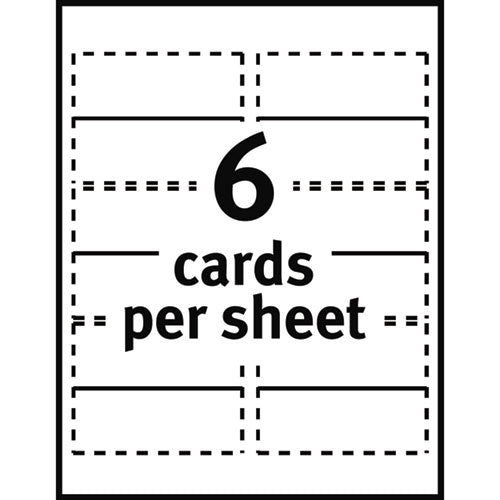 Image of AveryÂ® Small Textured Tent Cards, White, 3.75 x 1.44, 6 Cards/Sheet, 25 Sheets/Pack