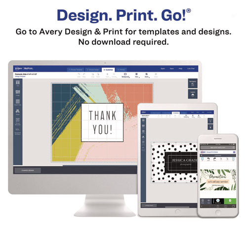 Image of Avery® 05389 Printable Postcards, Laser, 80 lb, 4 x 6, Matte White, 100 Cards, 2/Cards/Sheet, 50 Sheets/Box