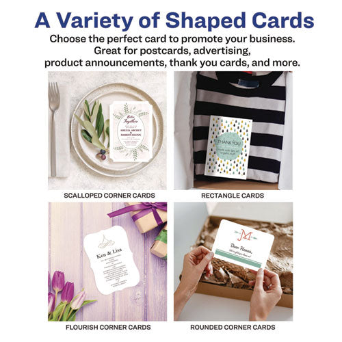 Image of Avery® 05889 Printable Postcards, Laser, 80 lb, 4 x 6, Matte White, 80 Cards, 2 Cards/Sheet, 40 Sheets/Box