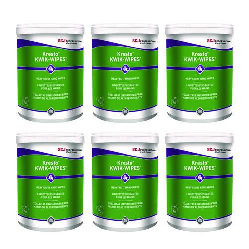 Image of SC Johnson Professional® KKW70W Kresto Kwik-Wipes, Cloth, 1-Ply, 7.9 X 5.7, Citrus, White, 70/pack, 6 Packs/carton
