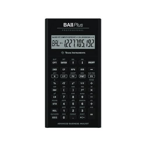 Image of Texas Instruments Baiiplus Pro Financial Calculator, 10-Digit Lcd