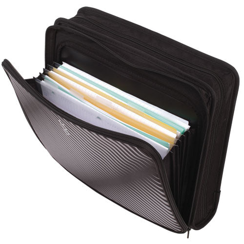 Image of Five Star® 72536 Zipper Binder, 3 Rings, 2" Capacity, 11 X 8.5, Black/gray Zebra Print Design
