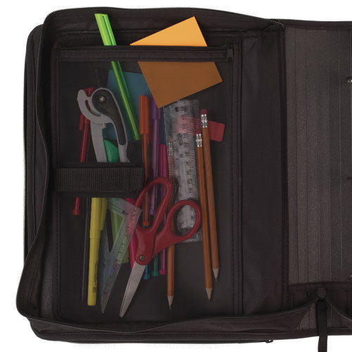 Image of Five Star® 72536 Zipper Binder, 3 Rings, 2" Capacity, 11 X 8.5, Black/gray Zebra Print Design