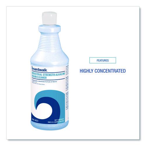 Image of Boardwalk® BWK 4823EA Industrial Strength Alkaline Drain Cleaner and Clog Remover, 32 oz Bottle