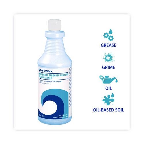 Image of Boardwalk® BWK 4823EA Industrial Strength Alkaline Drain Cleaner and Clog Remover, 32 oz Bottle