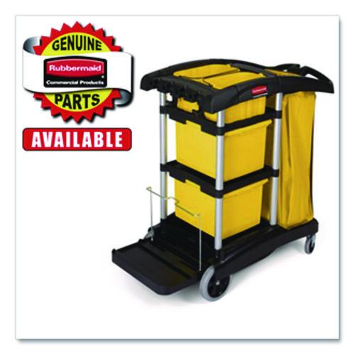 Image of Rubbermaid® Commercial FG9T94M10000 8" Ball Bearing Wheel and 4" Swivel Stem Caster Kit with Axle for Microfiber Cleaning Cart, (2) Wheels, (2) Casters