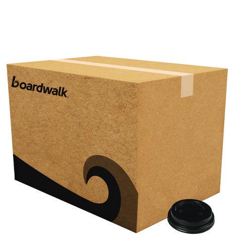 Image of Boardwalk® BWKHOTBL1020 Hot Cup Lids, Fits 10 oz to 20 oz Hot Cup, Plastic, Black, 1,000/Carton