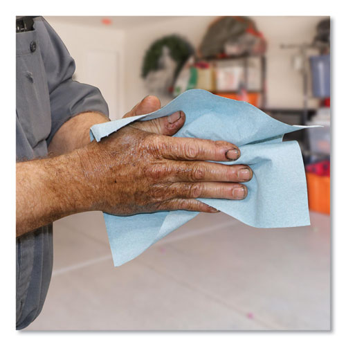 Image of Sellars® 55202 TOOLBOX Blue Shop Towels, 1-Ply, 10 x 12, Blue, 200 Sheets/Box, 4 Boxes/Carton