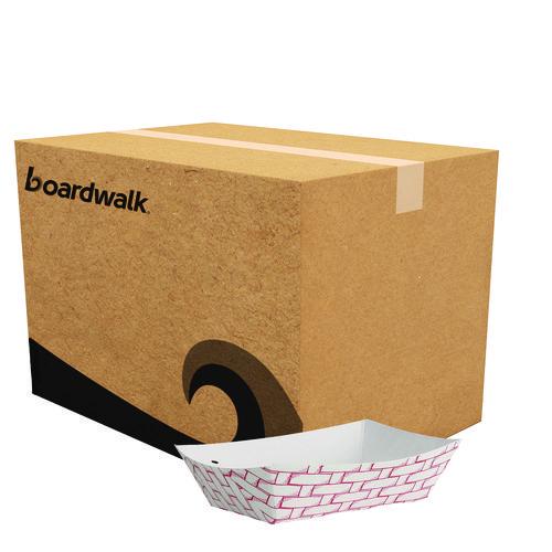 Image of Boardwalk® BWK30LAG025 Paper Food Baskets, 0.25 lb Capacity, 2.69 x 4 x 1.05, Red/White, 1,000/Carton