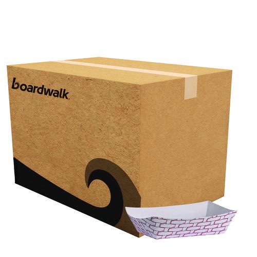 Image of Boardwalk® BWK30LAG040 Paper Food Baskets, 6 oz Capacity, 3.78 x 4.3 x 1.08, Red/White, 1,000/Carton