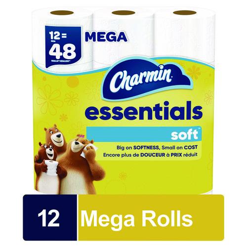 Image of Charmin® 80370714 Essentials Soft Bathroom Tissue, Septic Safe, 2-Ply, White, 330 Sheets/Roll, 12 Rolls/Pack, 4 Packs/Carton