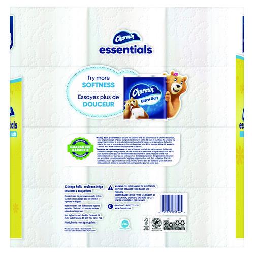 Image of Charmin® 80370714 Essentials Soft Bathroom Tissue, Septic Safe, 2-Ply, White, 330 Sheets/Roll, 12 Rolls/Pack, 4 Packs/Carton