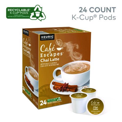 Image of Cafe Escapes® 5000330124 Chai Latte K-Cups, 24/Box