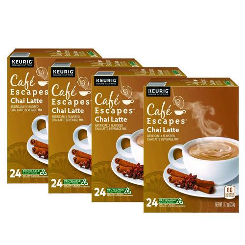 Image of Cafe Escapes® 5000330124 Chai Latte K-Cups, 96/Carton
