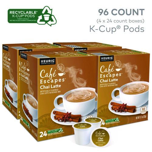 Image of Cafe Escapes® 5000330124 Chai Latte K-Cups, 96/Carton