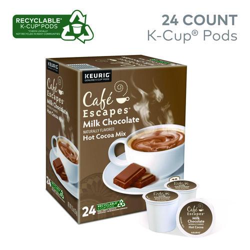 Image of Cafe Escapes® 5000330121 Cafe Escapes Milk Chocolate Hot Cocoa K-Cups, 24/box